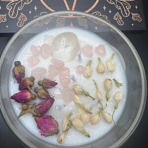 100% soy candle “Remember me” candle with crystals 12oz